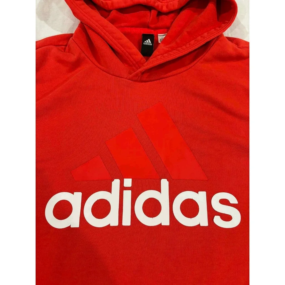 Adidas Salmon Red‎ Hoodie Pullover Logo Graphic Sportswear Athletic Size M